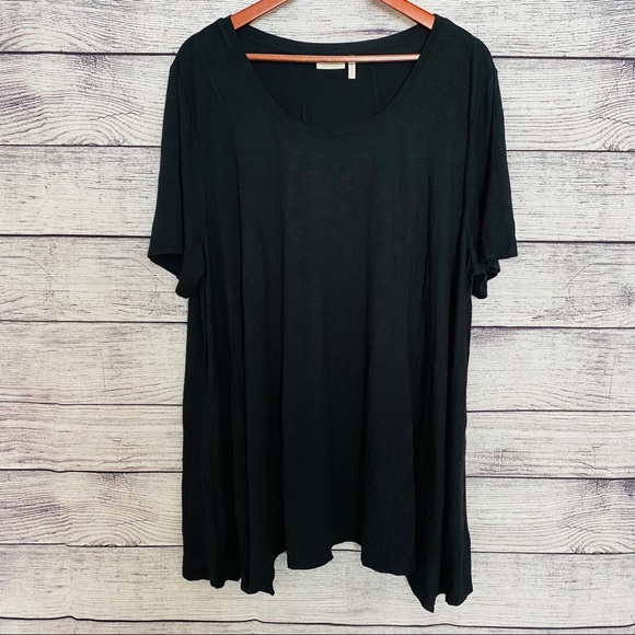 LOGO BY LORI GOLDSTEIN Short Sleeve Black Top